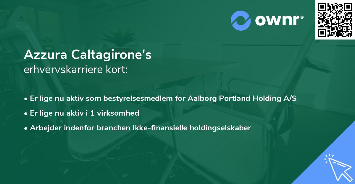 Azzura Caltagirone's erhvervskarriere kort