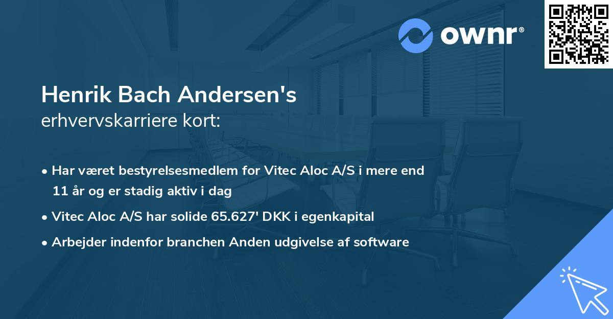 Henrik Bach Andersen's erhvervskarriere kort