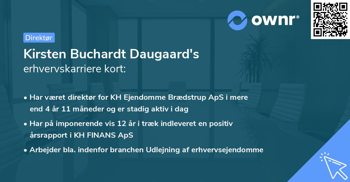 Kirsten Buchardt Daugaard's erhvervskarriere kort