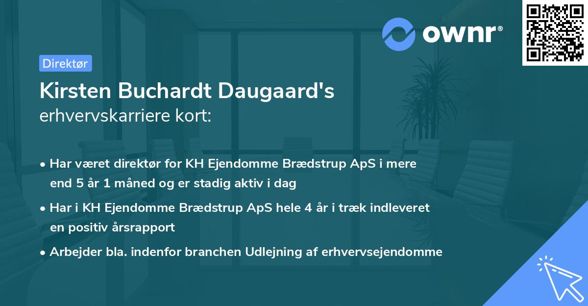 Kirsten Buchardt Daugaard's erhvervskarriere kort
