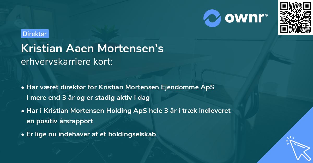 Kristian Aaen Mortensen's erhvervskarriere kort