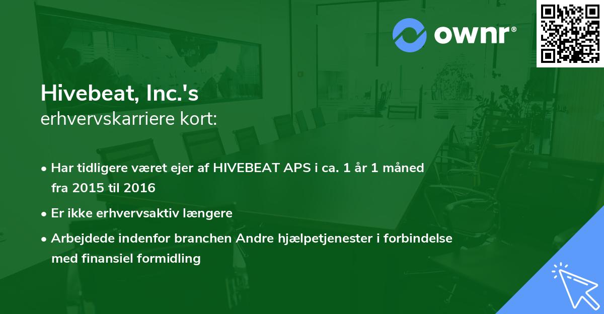 Hivebeat, Inc.'s erhvervskarriere kort