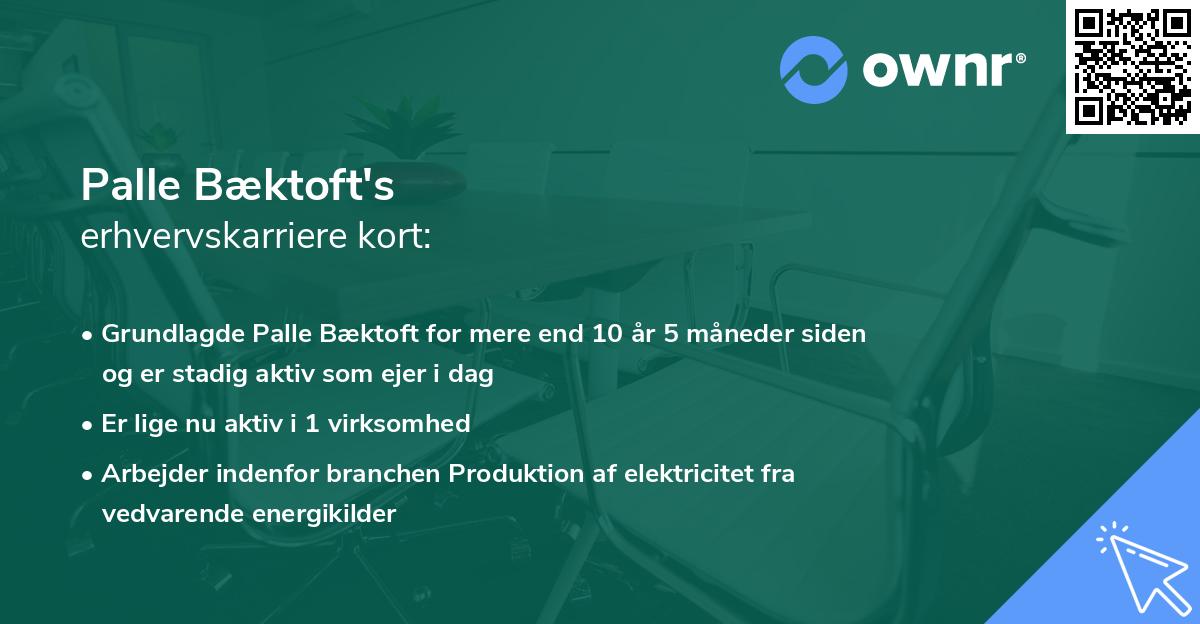 Palle Bæktoft's erhvervskarriere kort