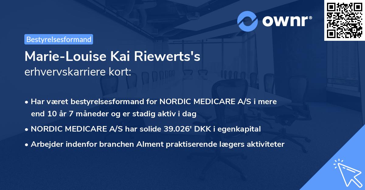 Marie-Louise Kai Riewerts's erhvervskarriere kort