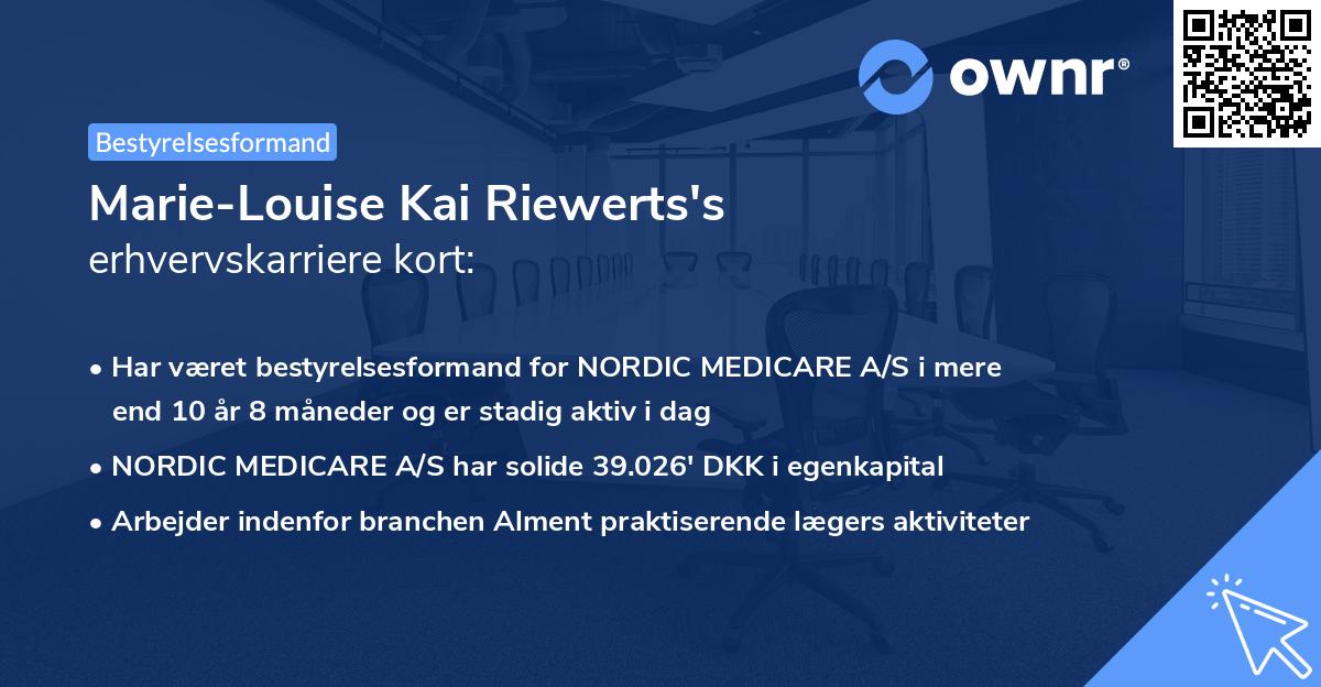 Marie-Louise Kai Riewerts's erhvervskarriere kort