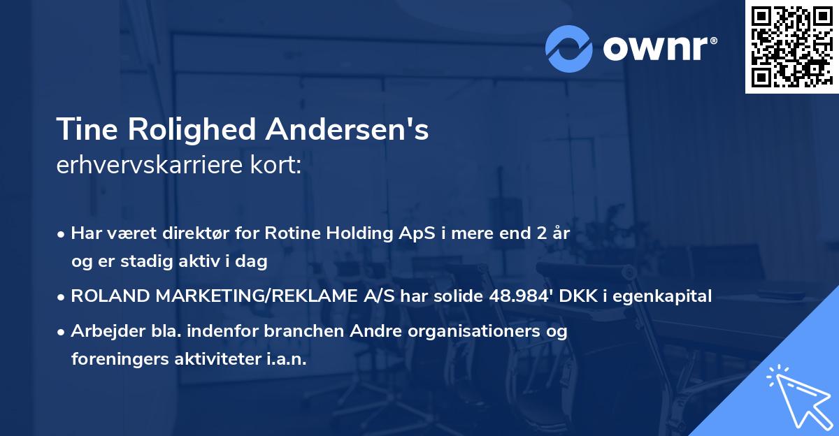 Tine Rolighed Andersen's erhvervskarriere kort