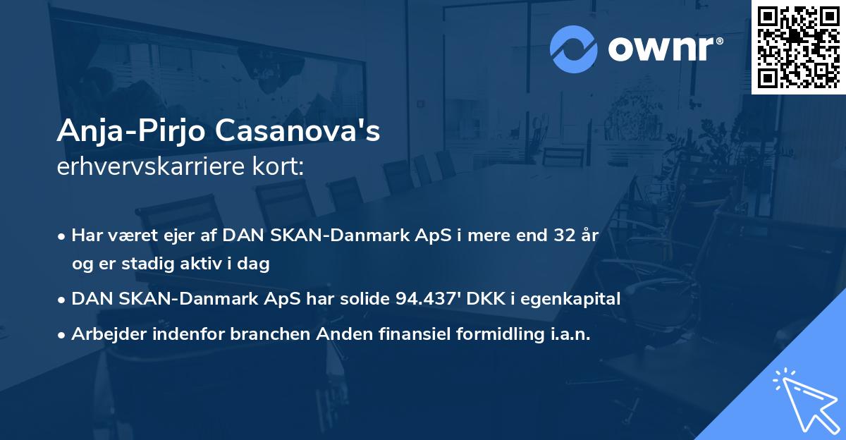 Anja-Pirjo Casanova's erhvervskarriere kort