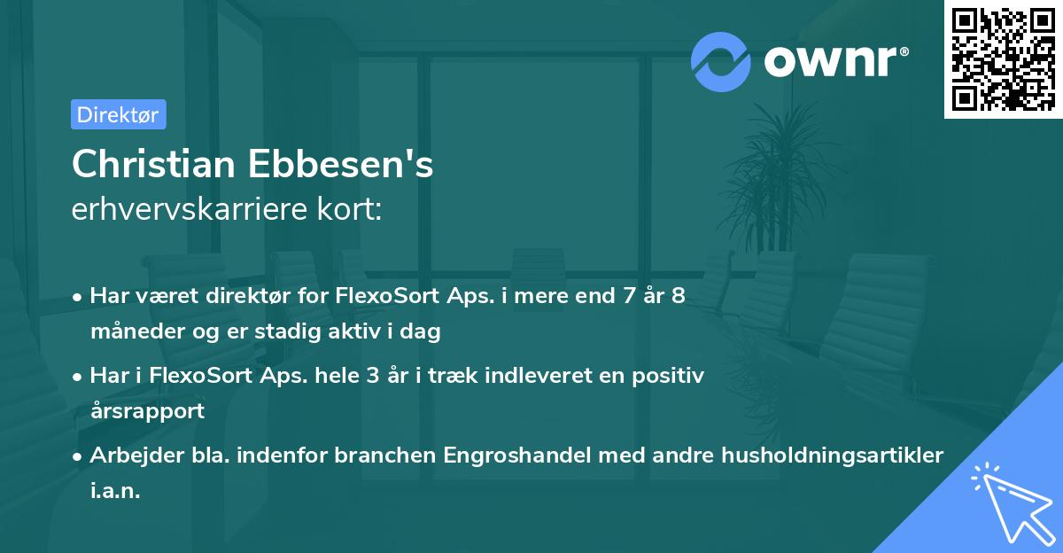 Christian Ebbesen's erhvervskarriere kort