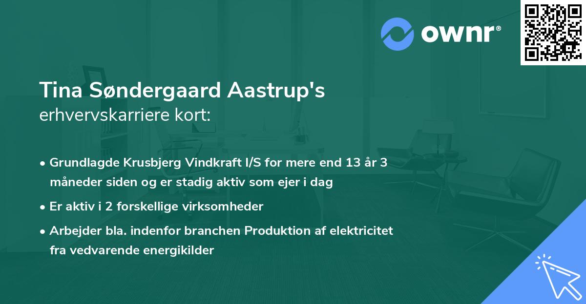 Tina Søndergaard Aastrup's erhvervskarriere kort