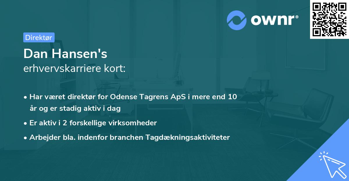 Dan Hansen's erhvervskarriere kort