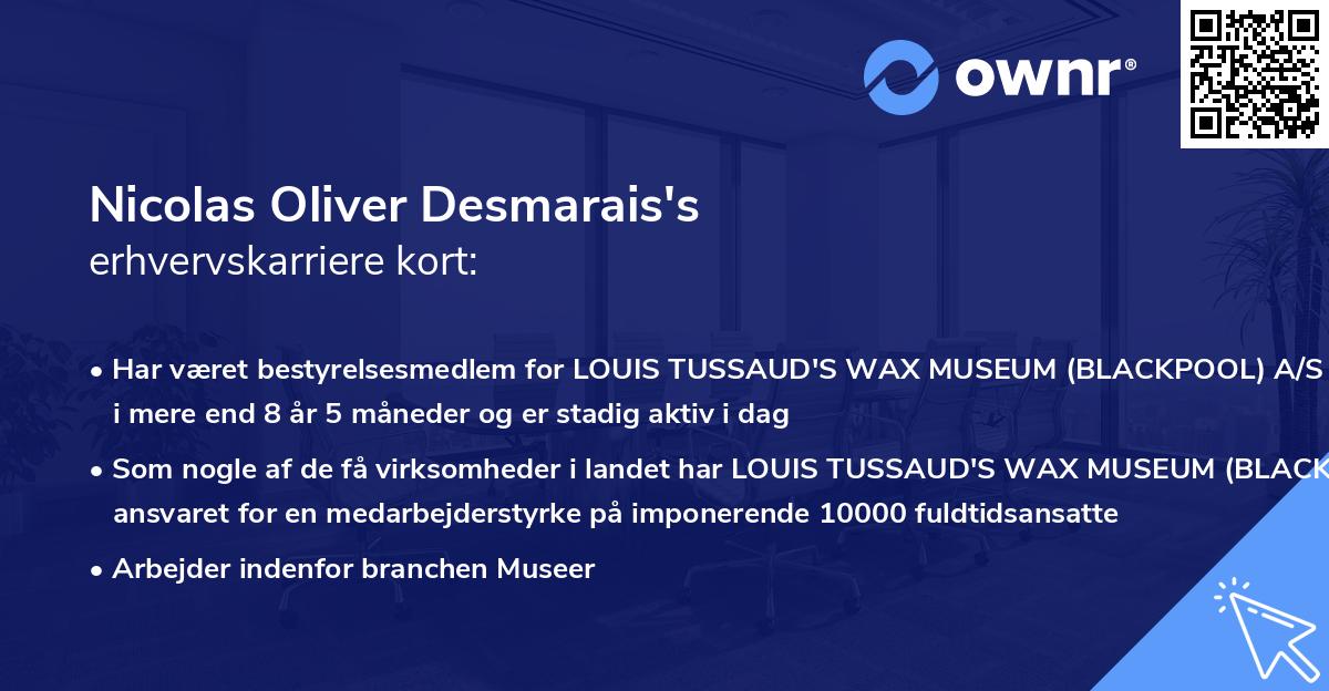 Nicolas Oliver Desmarais's erhvervskarriere kort