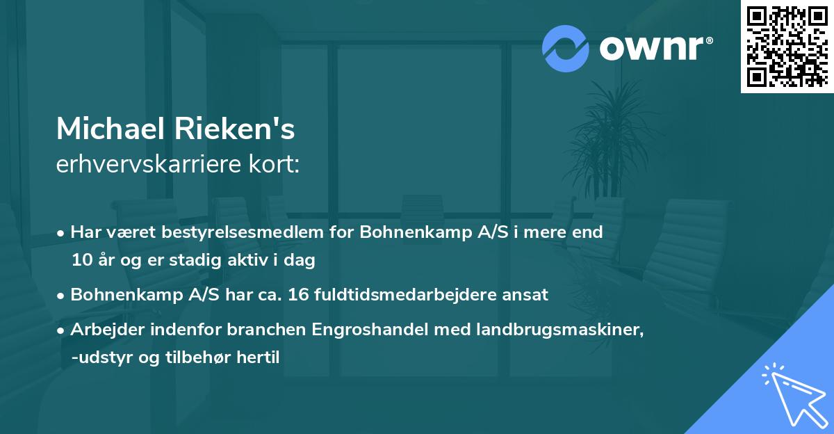 Michael Rieken's erhvervskarriere kort