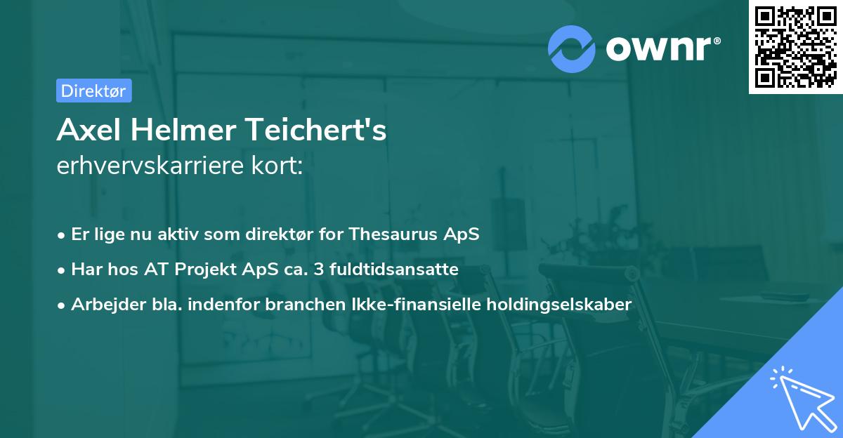 Axel Helmer Teichert's erhvervskarriere kort