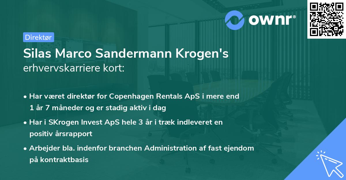 Silas Marco Sandermann Krogen's erhvervskarriere kort