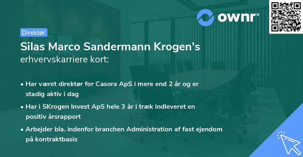 Silas Marco Sandermann Krogen's erhvervskarriere kort