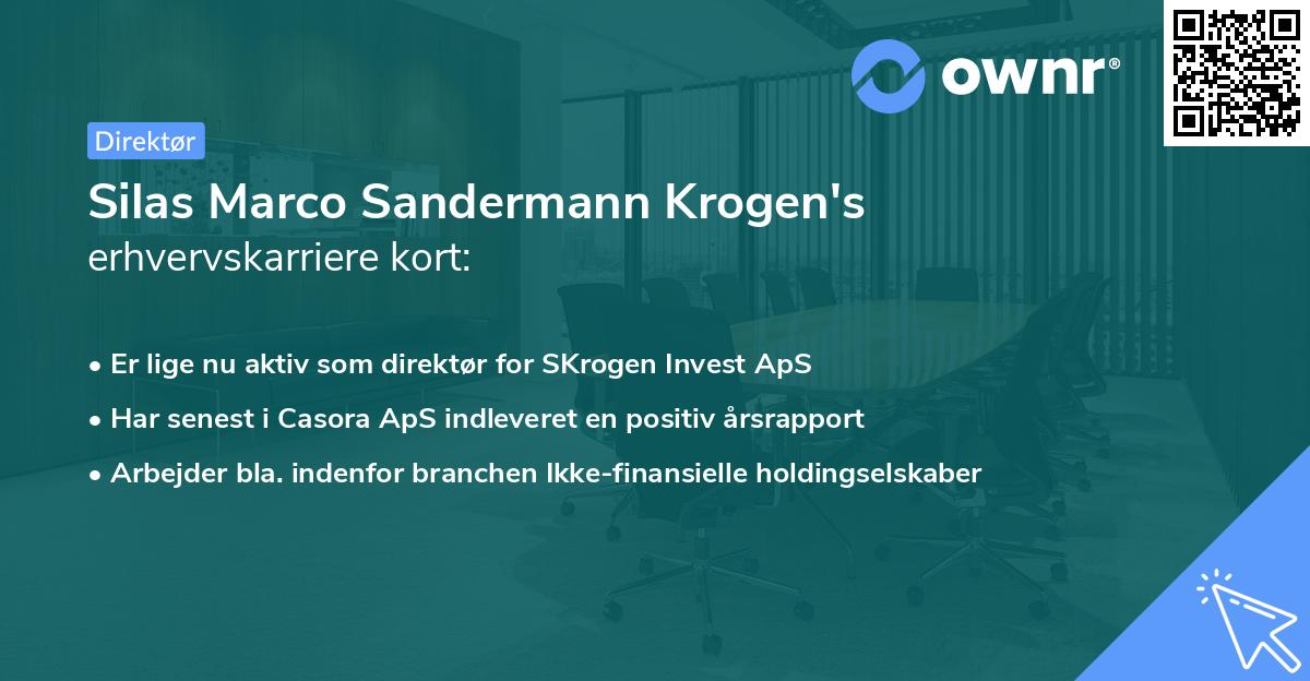 Silas Marco Sandermann Krogen's erhvervskarriere kort