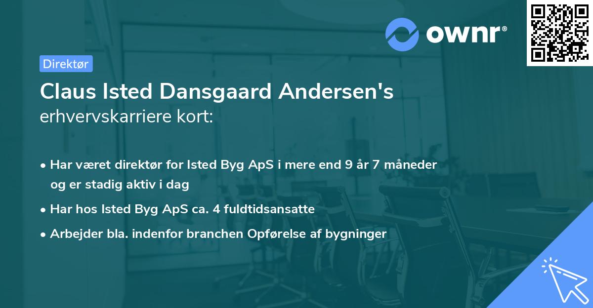 Claus Isted Dansgaard Andersen's erhvervskarriere kort