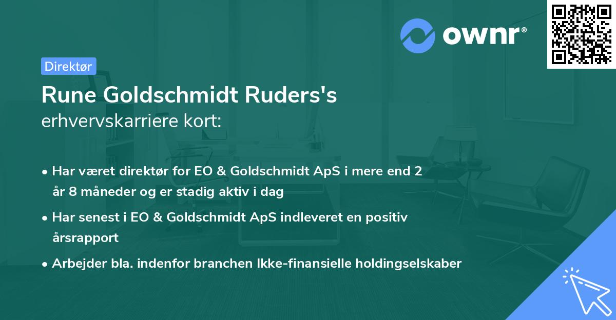 Rune Goldschmidt Ruders's erhvervskarriere kort