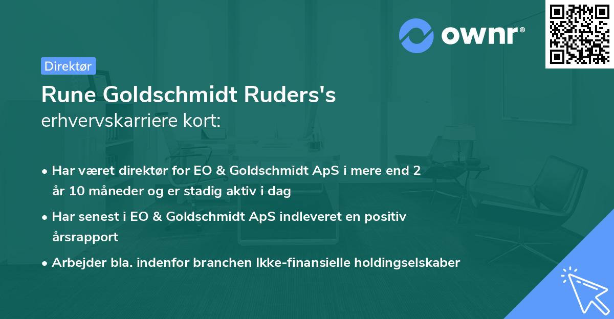 Rune Goldschmidt Ruders's erhvervskarriere kort