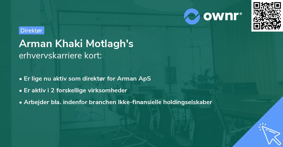 Arman Khaki Motlagh's erhvervskarriere kort