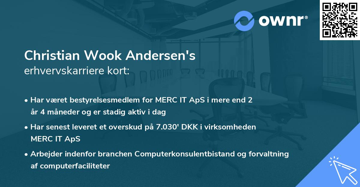 Christian Wook Andersen's erhvervskarriere kort