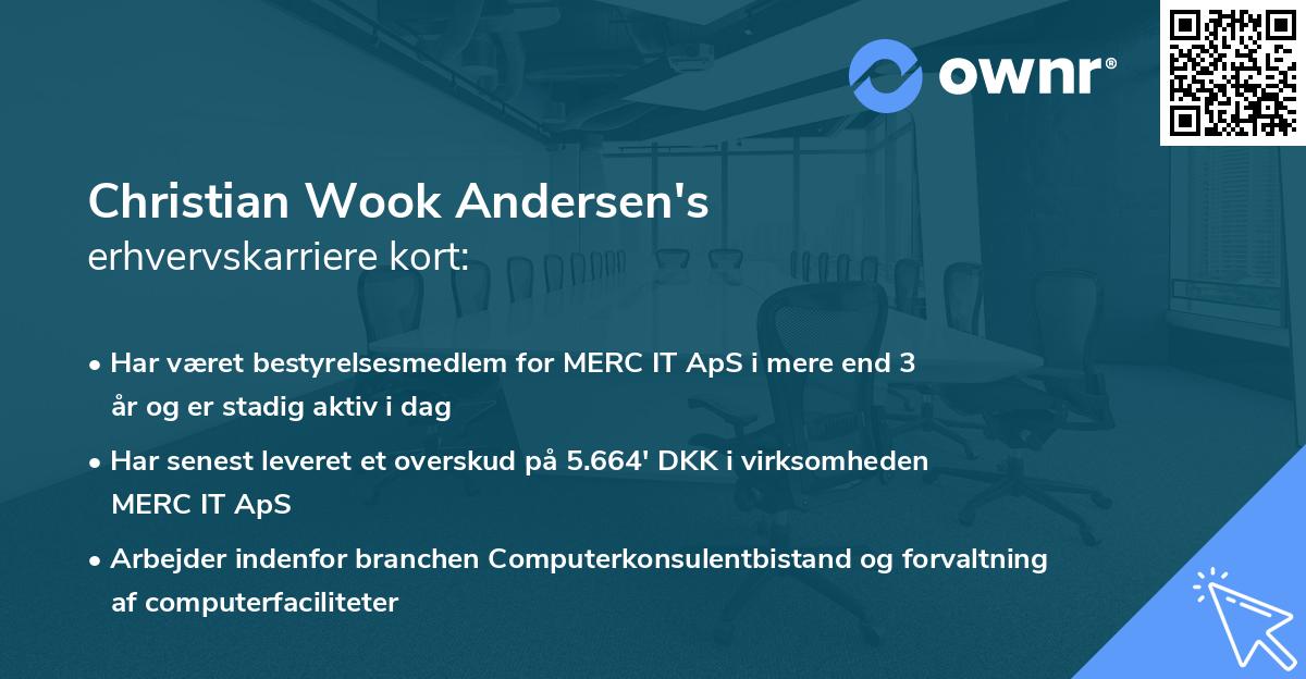 Christian Wook Andersen's erhvervskarriere kort