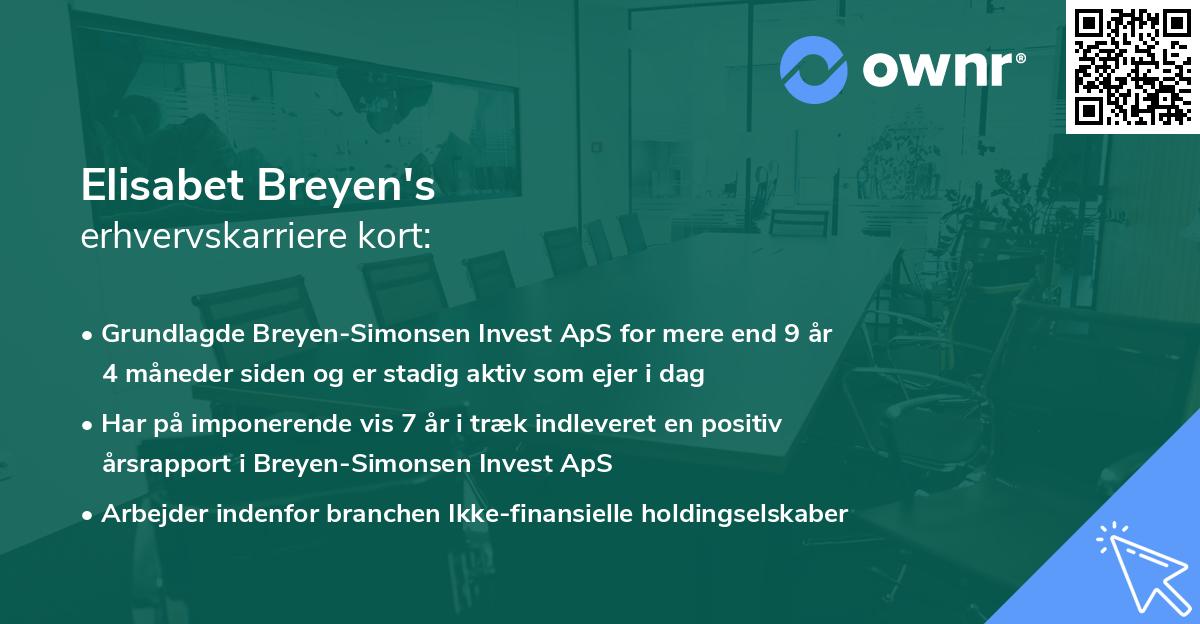 Elisabet Breyen's erhvervskarriere kort