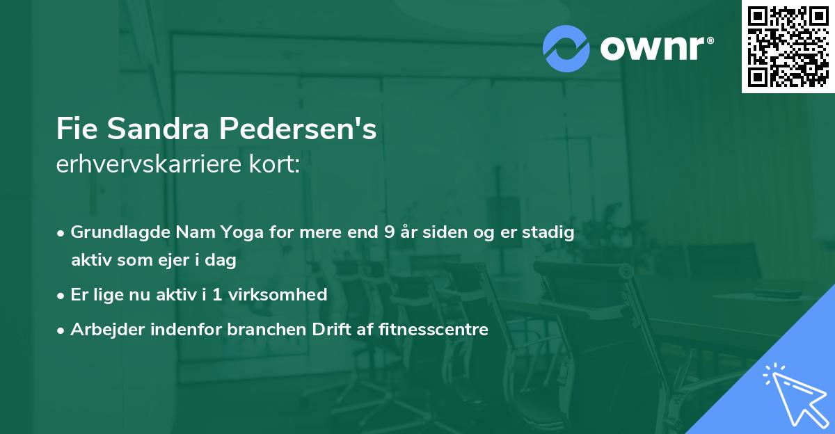 Fie Sandra Pedersen's erhvervskarriere kort