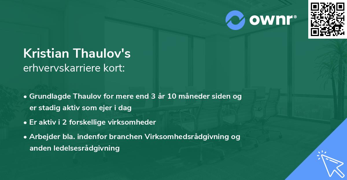 Kristian Thaulov's erhvervskarriere kort