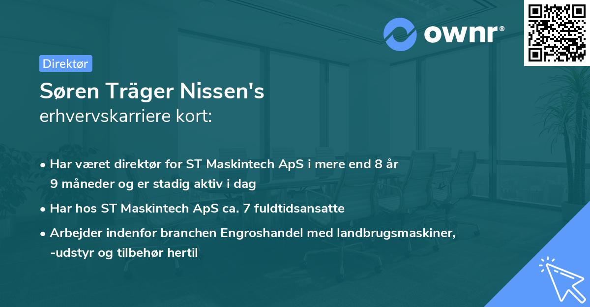Søren Träger Nissen's erhvervskarriere kort