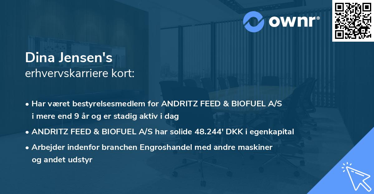 Dina Jensen's erhvervskarriere kort