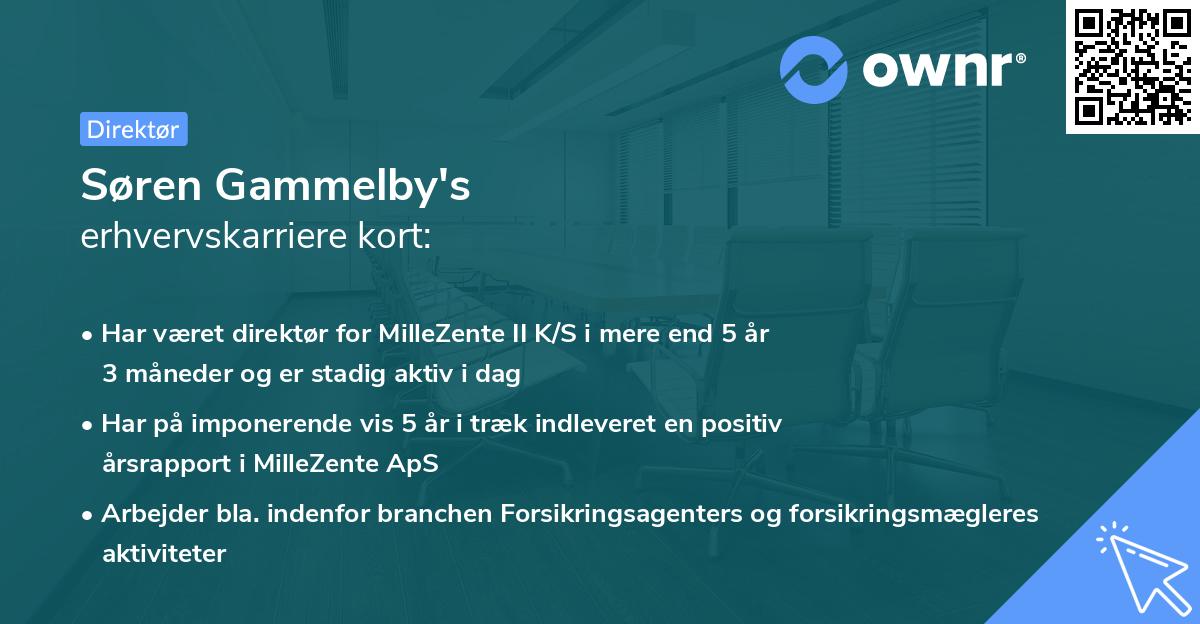Søren Gammelby's erhvervskarriere kort