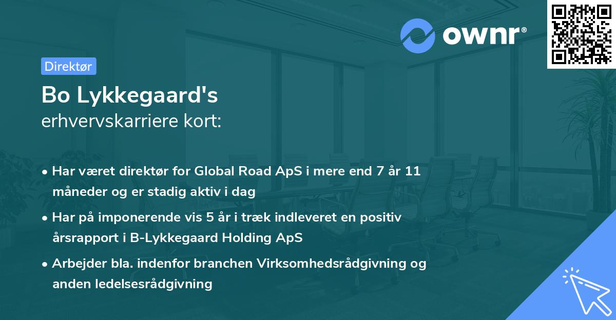 Bo Lykkegaard's erhvervskarriere kort