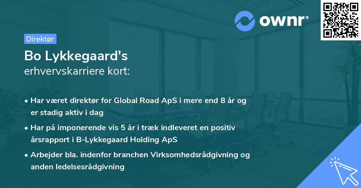 Bo Lykkegaard's erhvervskarriere kort