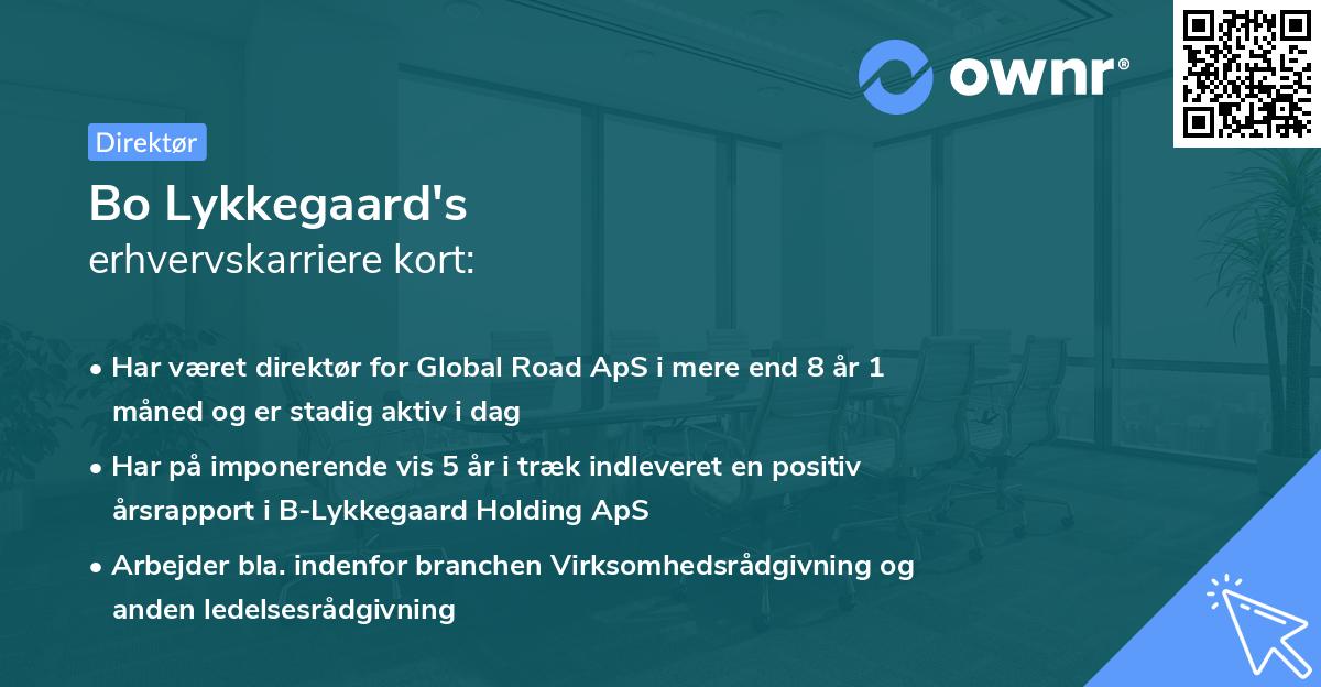 Bo Lykkegaard's erhvervskarriere kort