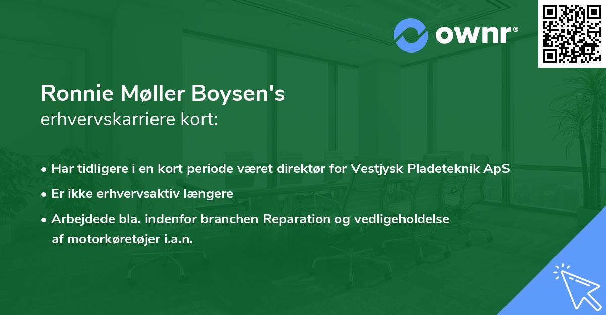 Ronnie Møller Boysen's erhvervskarriere kort