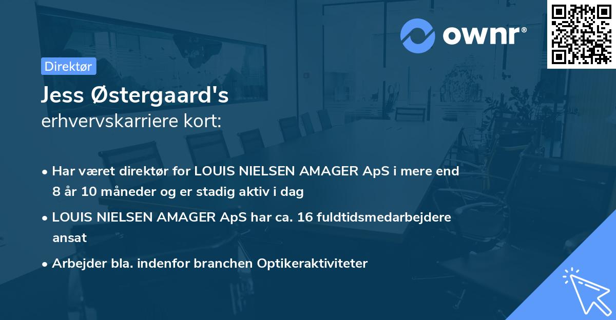 Jess Østergaard's erhvervskarriere kort