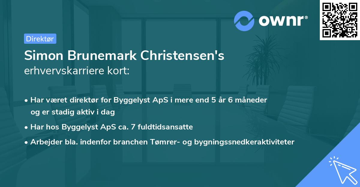 Simon Brunemark Christensen's erhvervskarriere kort