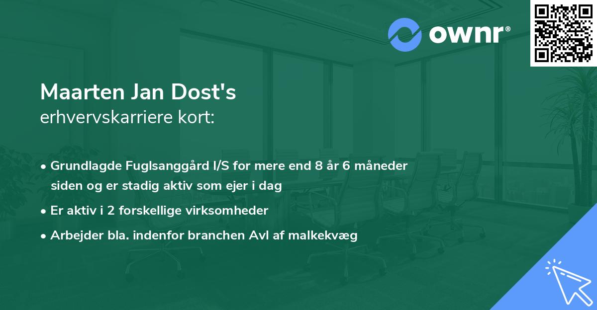 Maarten Jan Dost's erhvervskarriere kort