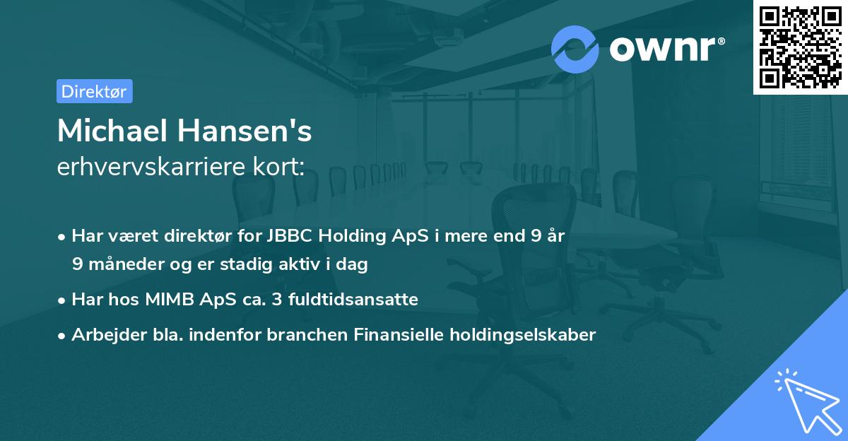 Michael Hansen's erhvervskarriere kort