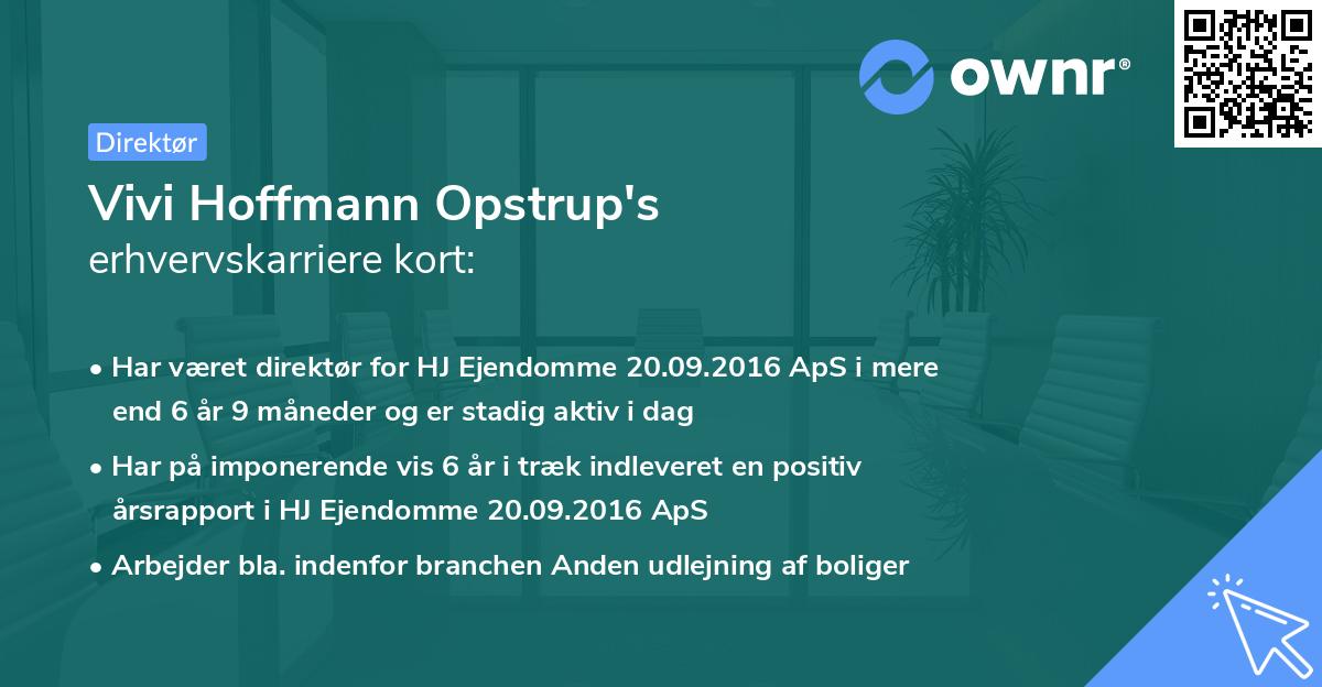 Vivi Hoffmann Opstrup's erhvervskarriere kort