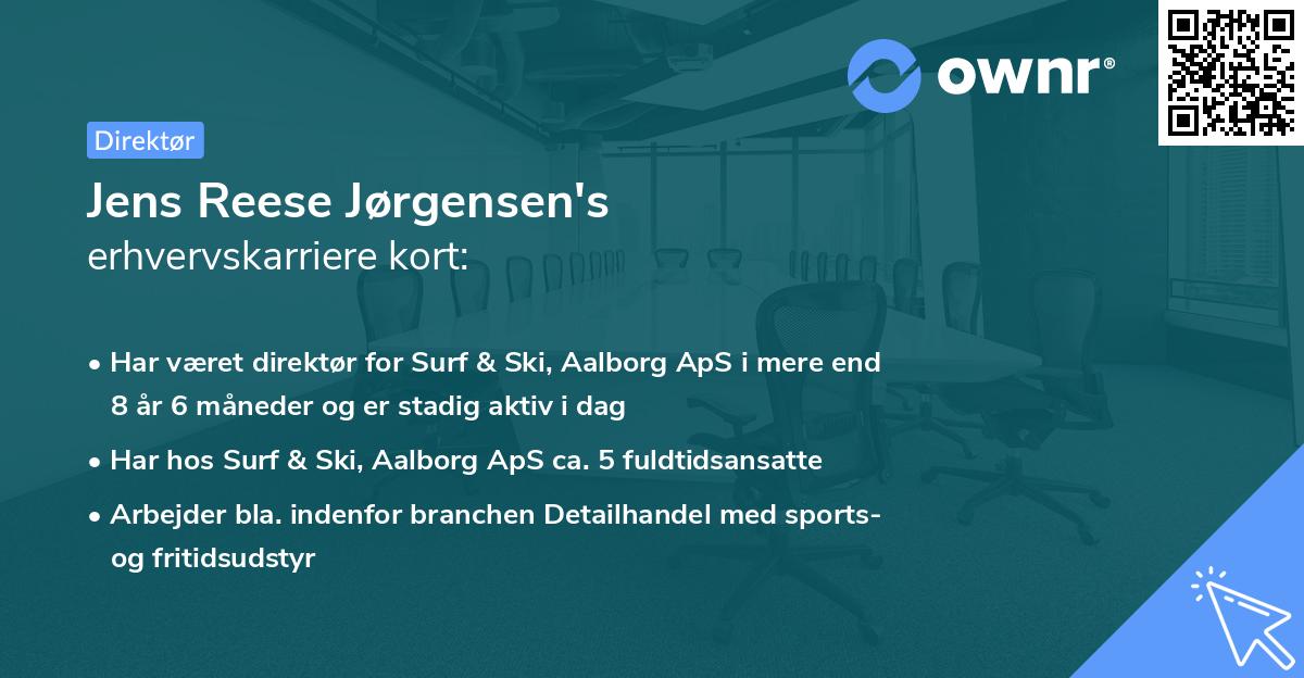 Jens Reese Jørgensen's erhvervskarriere kort