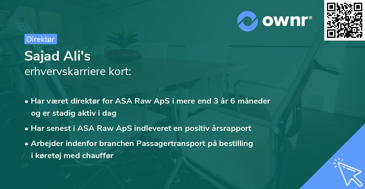 Sajad Ali's erhvervskarriere kort