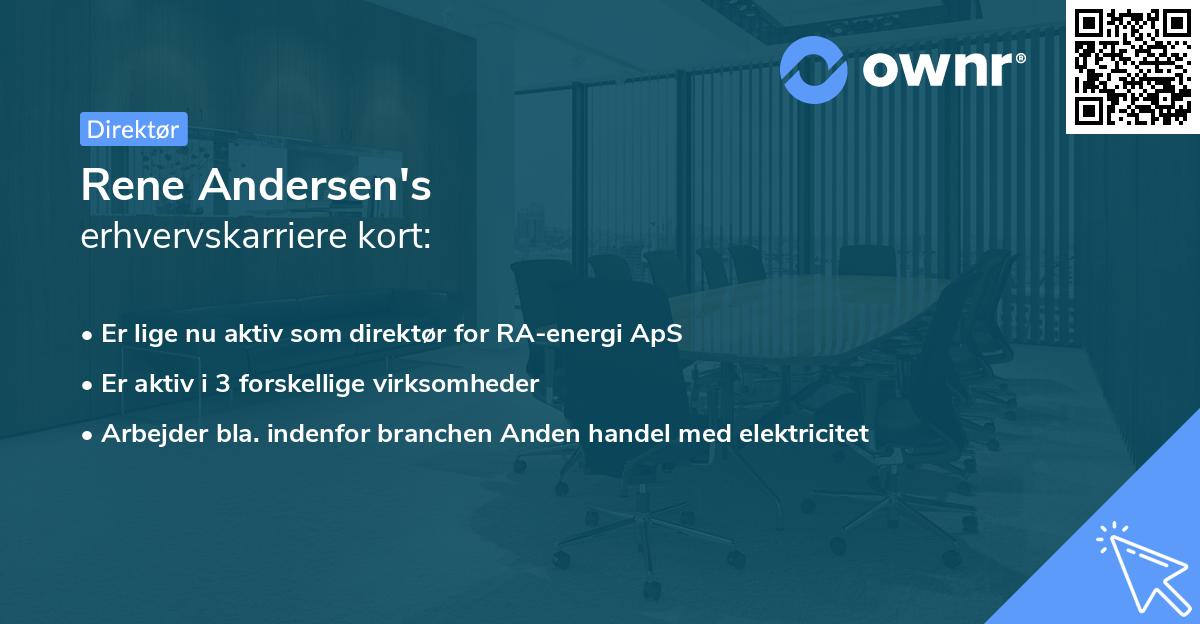 Rene Andersen's erhvervskarriere kort