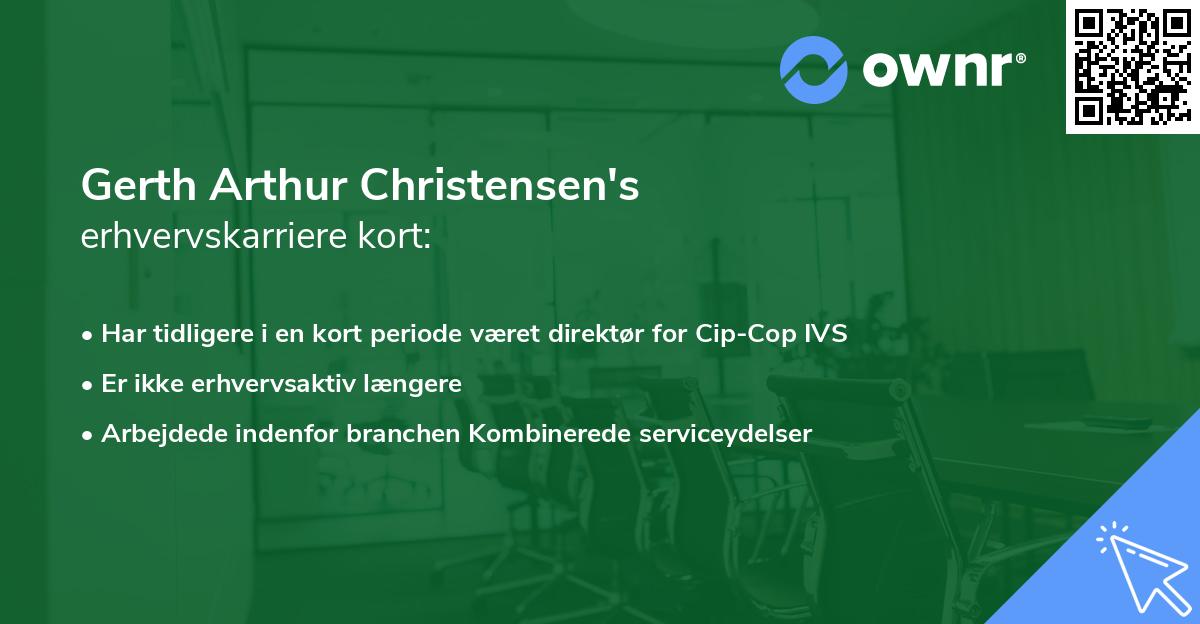 Gerth Arthur Christensen's erhvervskarriere kort