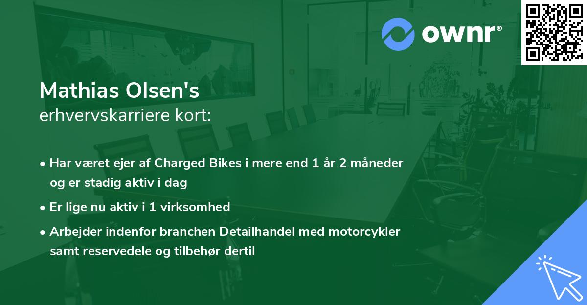 Mathias Olsen's erhvervskarriere kort