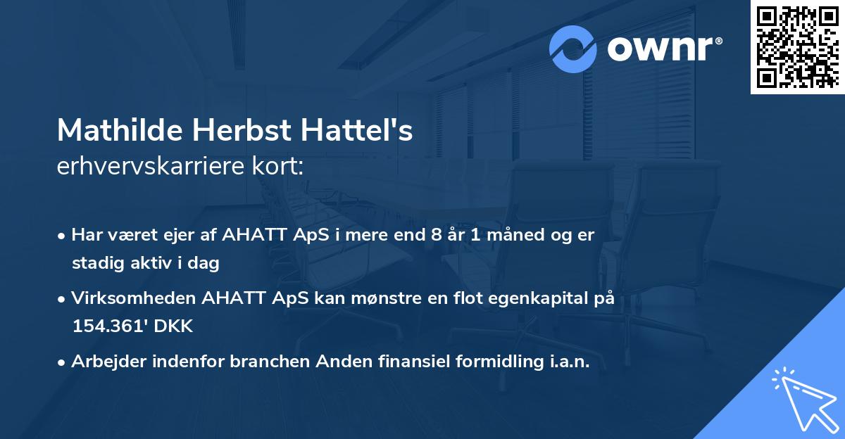Mathilde Herbst Hattel's erhvervskarriere kort