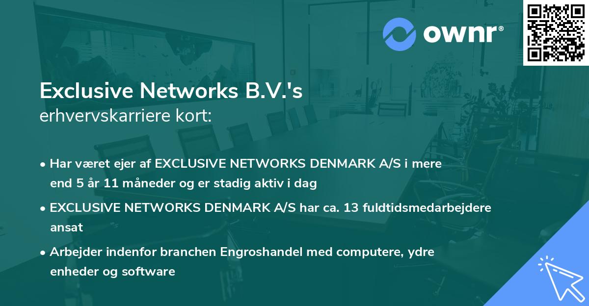 Exclusive Networks B.V.'s erhvervskarriere kort