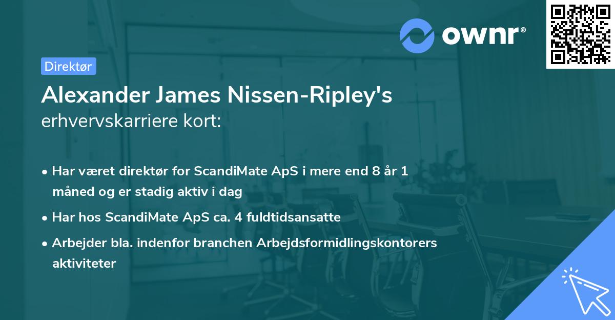 Alexander James Nissen-Ripley's erhvervskarriere kort