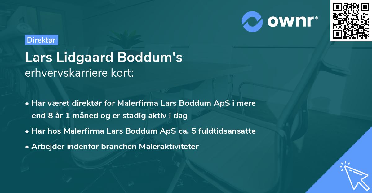 Lars Lidgaard Boddum's erhvervskarriere kort